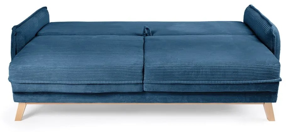 Divano letto in velluto a coste blu 218 cm Tori - Bonami Selection