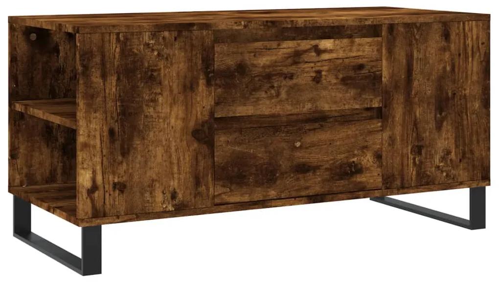 Tavolino da salotto rovere fumo 102x44,5x50cm legno multistrato