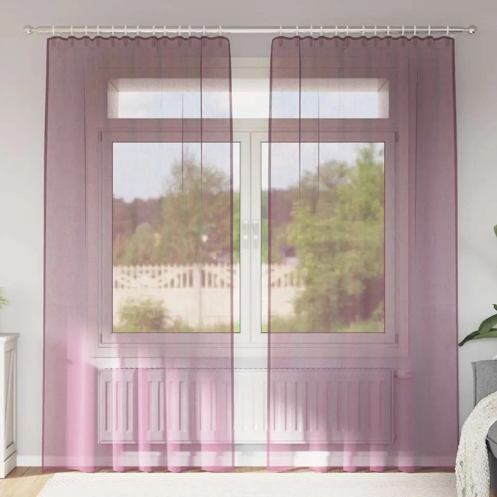 Tende İn Voile Con Passanti 2 Pz Viola 140x225 Cm /