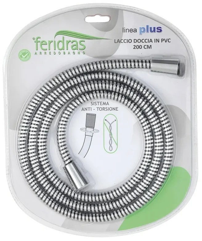 Flessibile Doccia in PVC Cromo da 200 cm antitorsione