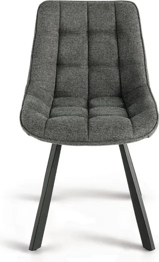 Sedia da cucina in tessuto Grigio Fumo gambe metallo FRIEDIC set 2 pz