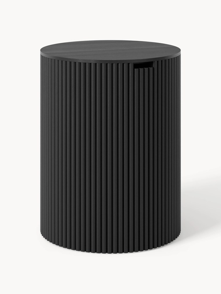 Tavolino rotondo in legno con vano contenitore Nele