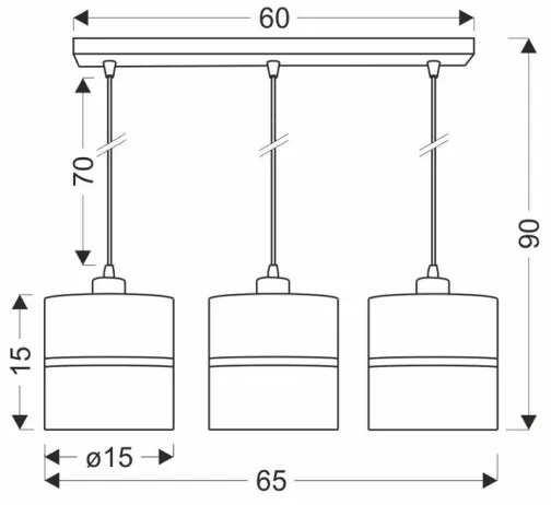 Lampadario a sospensione con filo ASSAM 3xE27/60W/230V nero