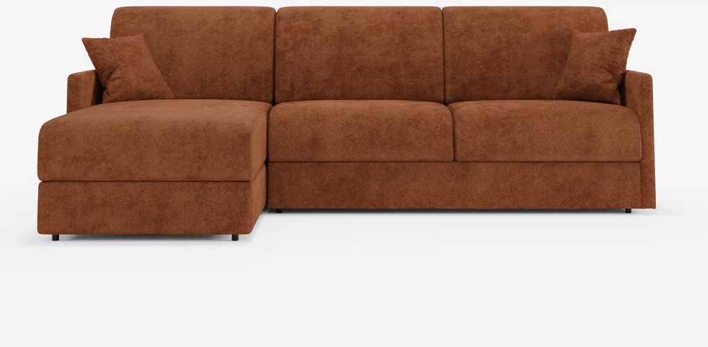 Tommy Divano Letto con penisola contenitore - design minimal e sfoderabile in tessuto smacchiabile simil cotone T33