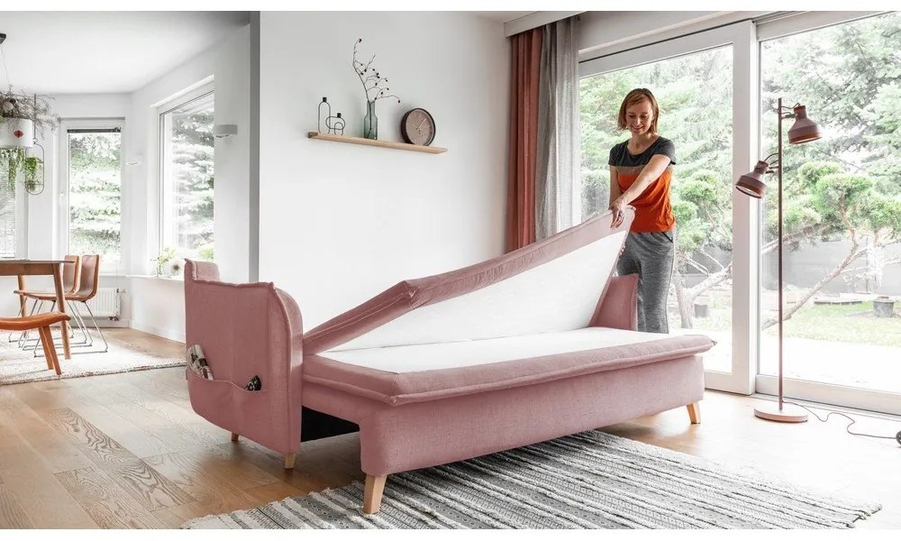 Divano rosa chiaro 225 cm Charming Charlie - Miuform