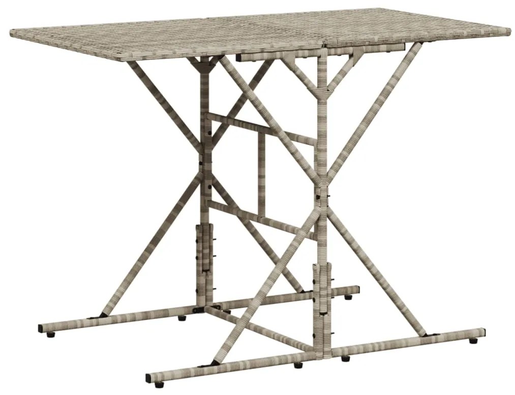 Set da pranzo da giardino 7 pz cuscini polyrattan grigio chiaro