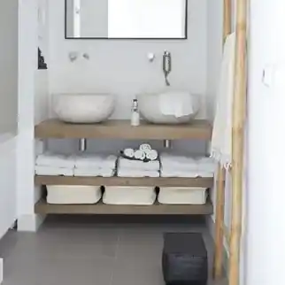 Mensola bagno con effetto specchio argentato GAONA 