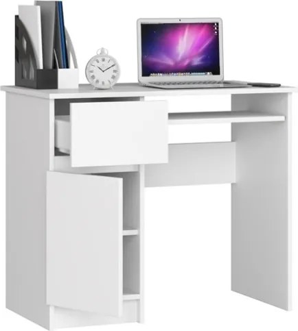 Scrivania 90x50 Con Anta E Cassetto Laterali A Sinistra Artika Bianca