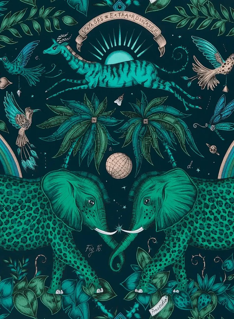 Clarke & Clarke Carta da parati Zambezi - Teal