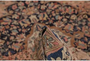 Antik Medaglione Floreale Rosa Antico Blu Scuro 128x200 Cm
