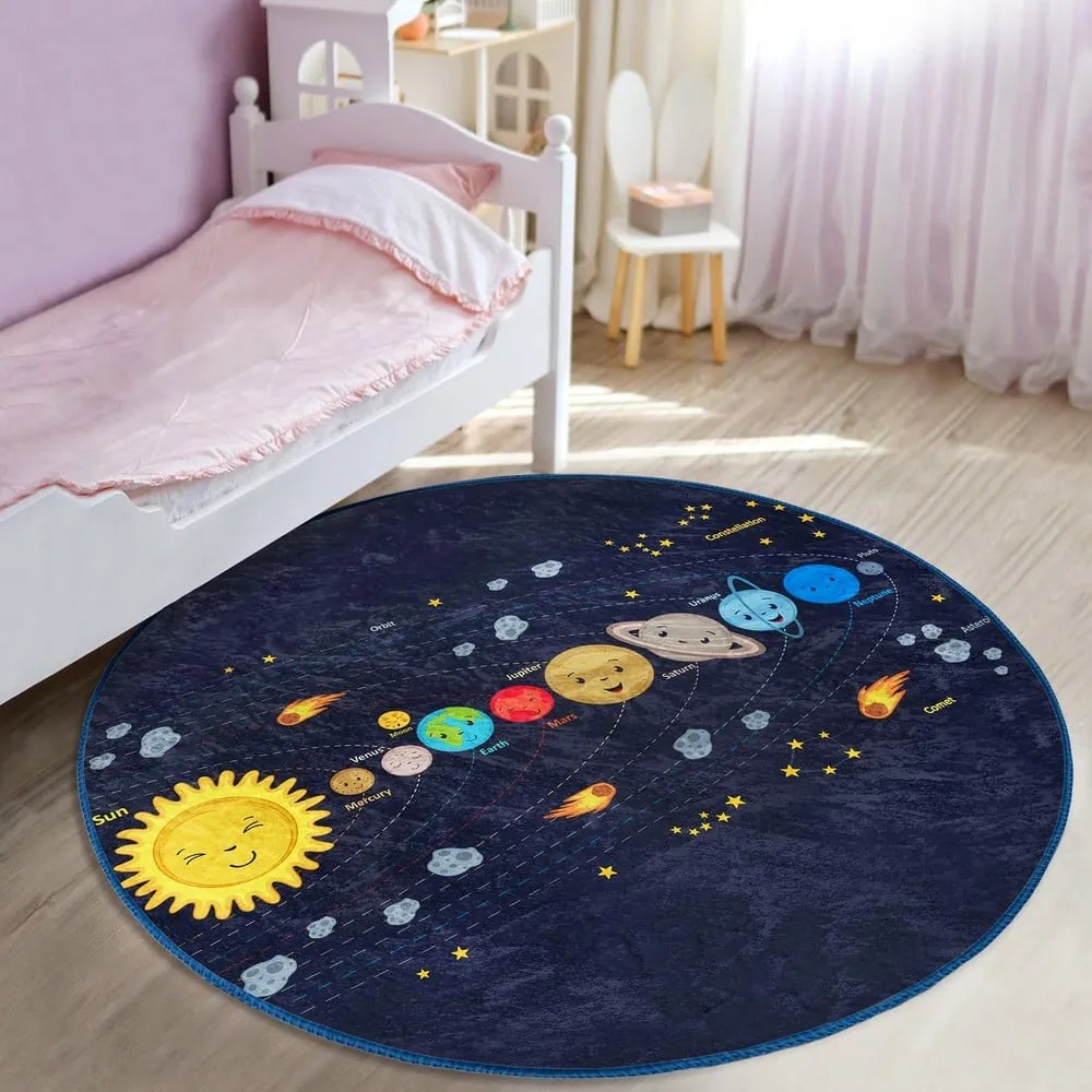 Tappeto per bambini in blu scuro ø 80 cm Comfort – Mila Home