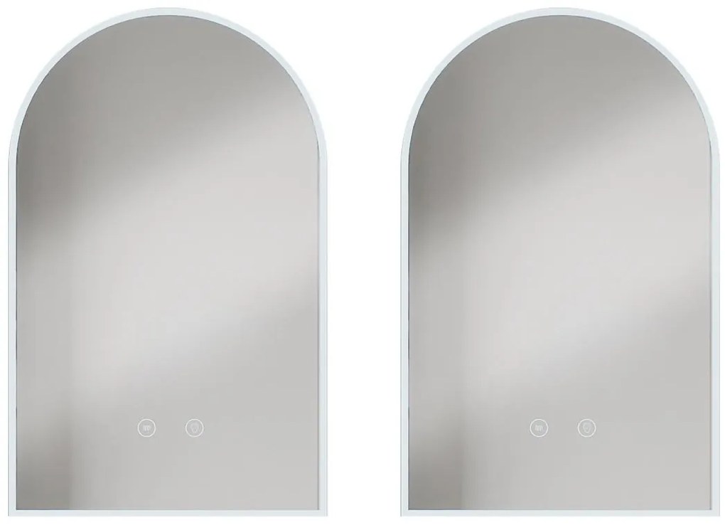 Specchio per bagno ad arco antiappannante a LED L50 x H80 cm - Lotto di 2 - ARCADI
