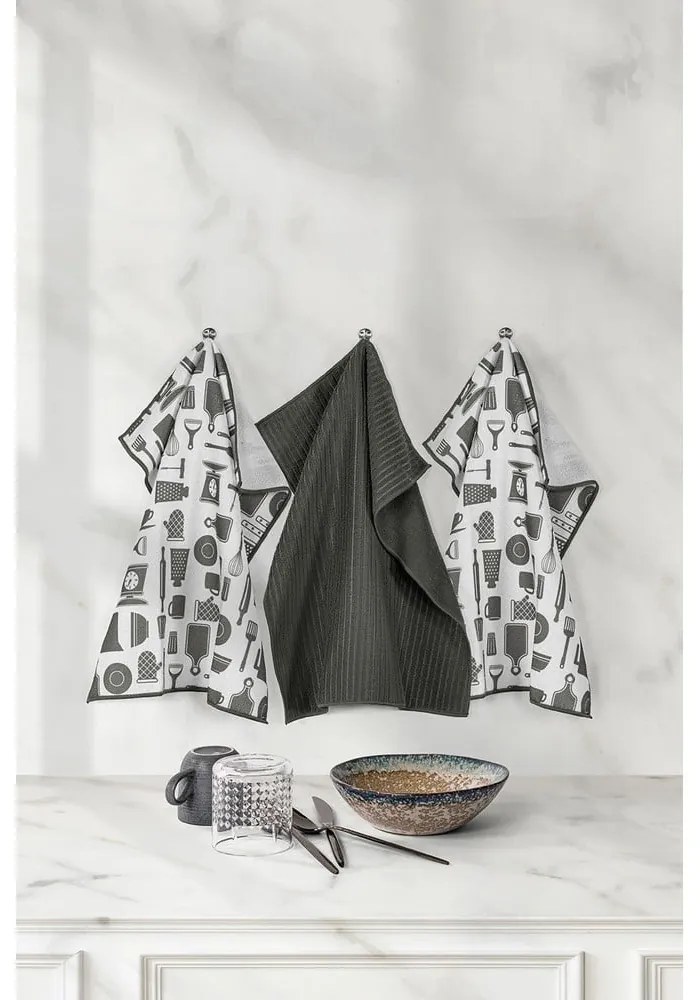 Set di 3 asciugamani in microfibra 48x40 cm Essential - Tiseco Home Studio