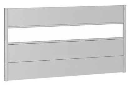 Frangivista con vetro in acciaio metallizzato alluminio BIOHORT L 180 x H 91 cm, spessore 44 mm