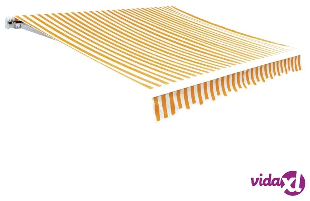 vidaXL Tenda Parasole Tela Giallo e Bianco 4x3m (Telaio non Incluso)