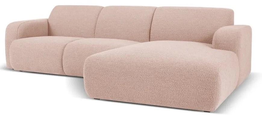 Divano angolare rosa in tessuto bouclé (angolo destro) Molino - Micadoni Home