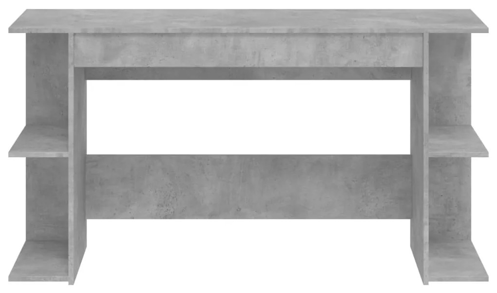 Scrivania grigio cemento 140x50x75 cm in legno multistrato