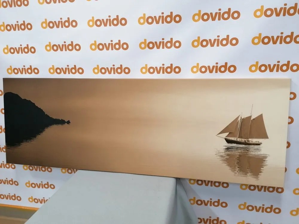 Stampa su tela – Barca a vela in seppia