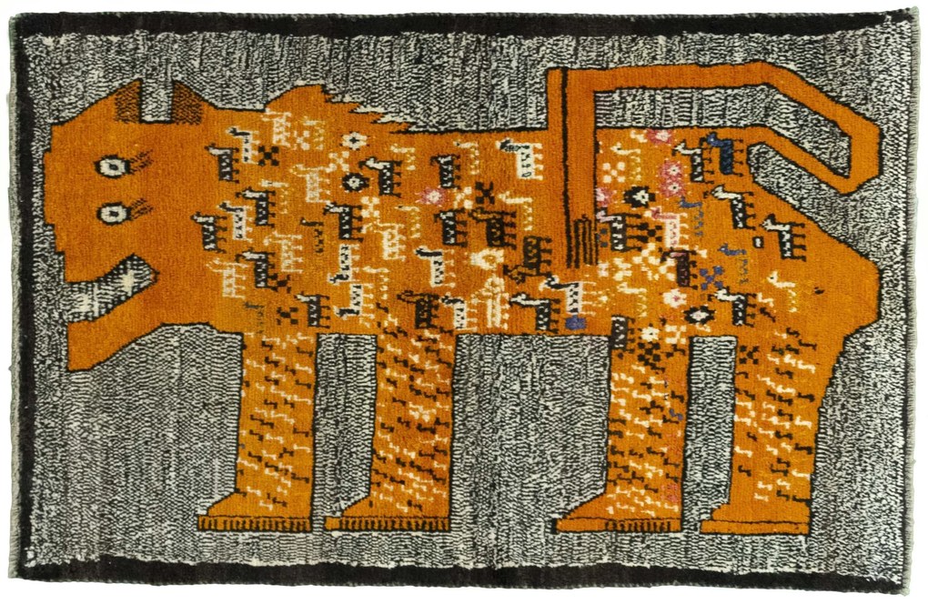 Gabbeh Tappeto 100 x 160 Giallo (Iran) Annodato A Mano