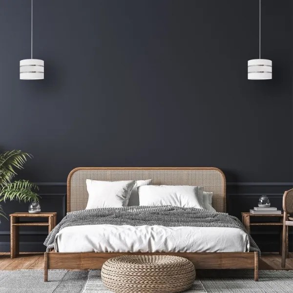 Lampadario a sospensione con filo HELEN 1xE27/15W/230V diametro 20 cm bianco