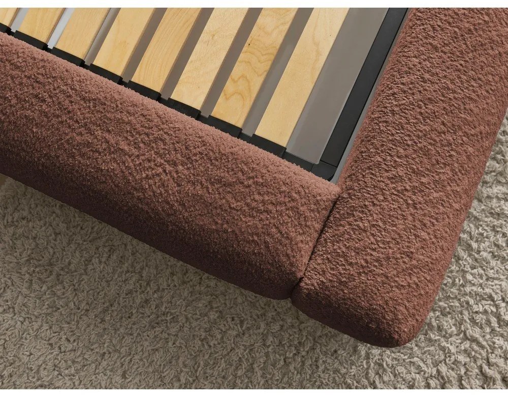 Letto matrimoniale arancione imbottito con spazio contenitivo con rete inclusa 180x200 cm Orlane – Bobochic Paris