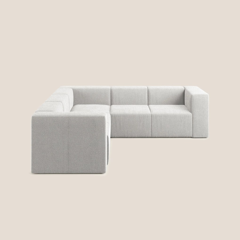 Nettuno divano angolare componibile reversibile in morbido tessuto bouclè T07 grigio
