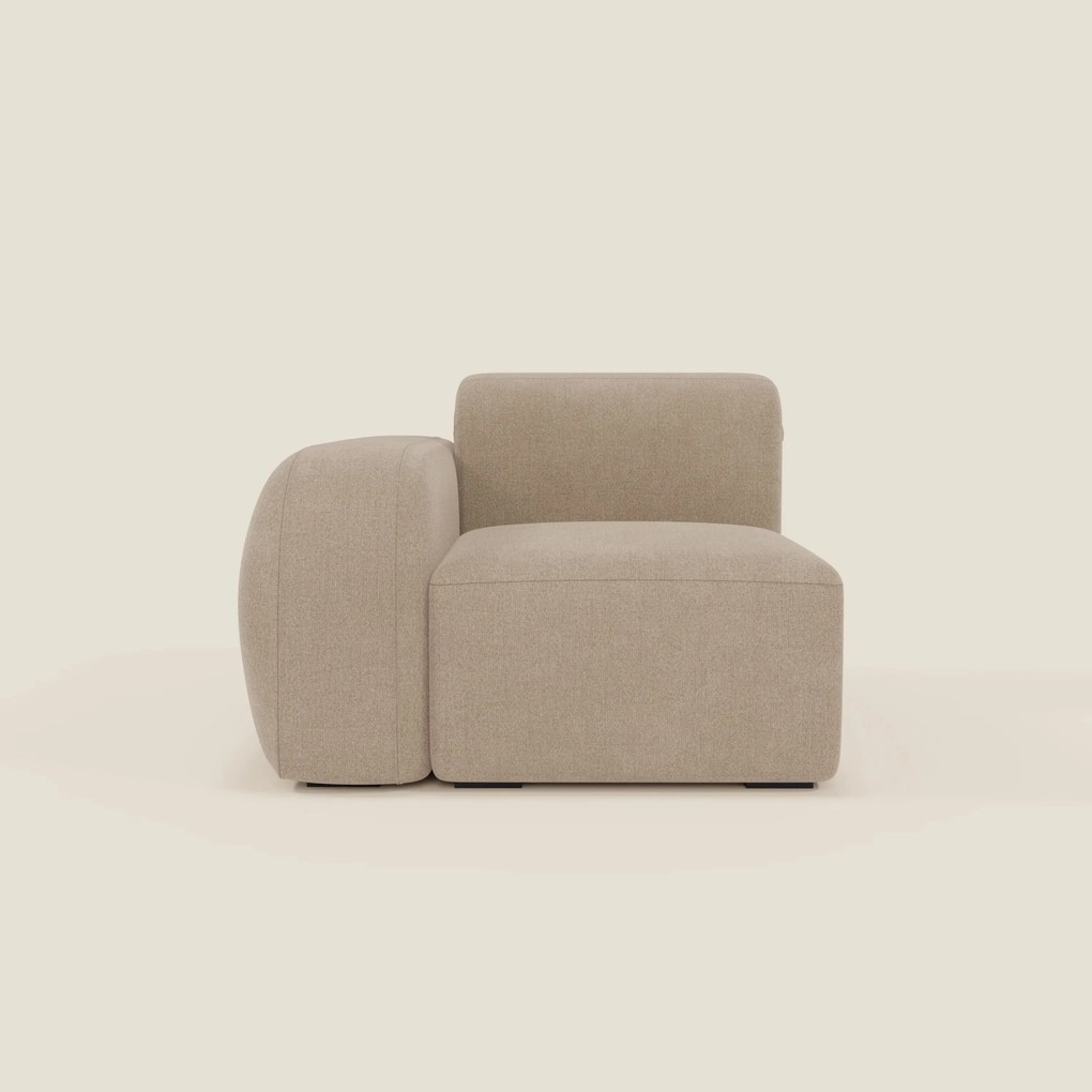 BonBon modulo terminale 105 cm sinistro o destro - tessuto smacchiabile T23 beige