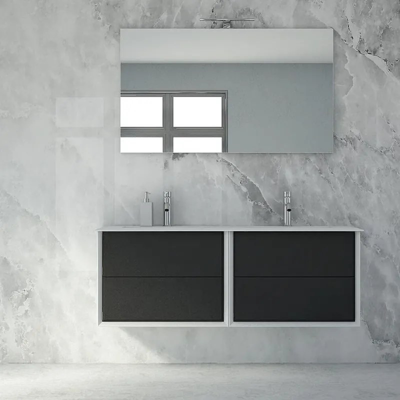 Mobile sottolavabo e lavabo Bellagio per doppia vasca bianco L 70 x H 48 x P 46 cm