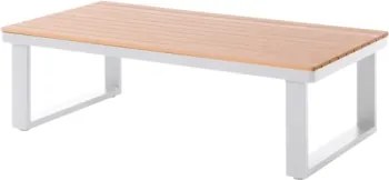 Salotto Da Esterno 5 Posti In Alluminio Con Tavolino E Cuscini Boston Bianco