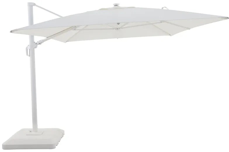 Ombrellone a palo laterale bianco SONORA NATERIAL con telo rettangolare bianco L 282 x P 282 x H 274 cm