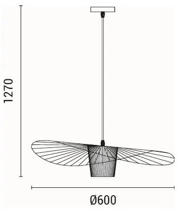 Lampadario a sospensione con filo OGGI 1xE27/40W/230V nero
