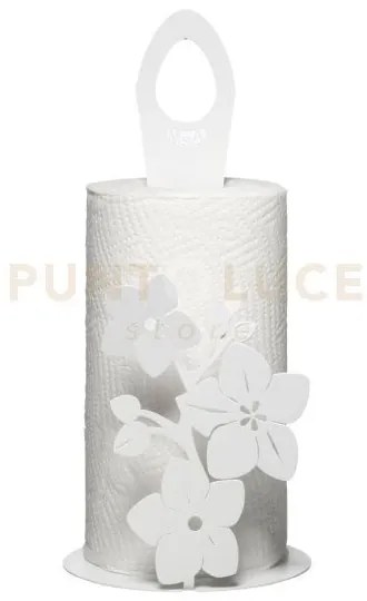 Porta rotolo da cucina fior di loto bianco marmo