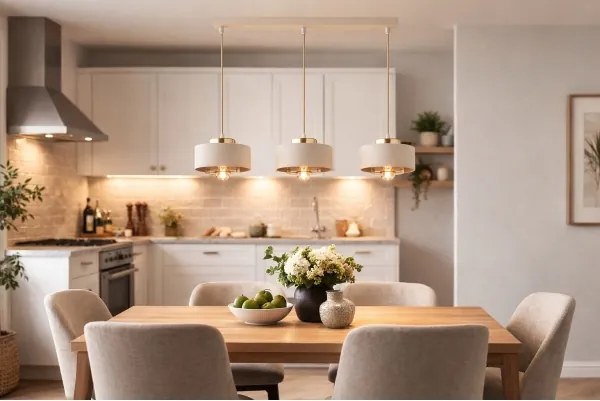 Brilagi - Lampadario a cavo SPRING 3xE27/60W/230V beige/oro