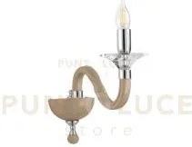 Applique gala 1 luci attacco e14 tortora e cromo h.29cm