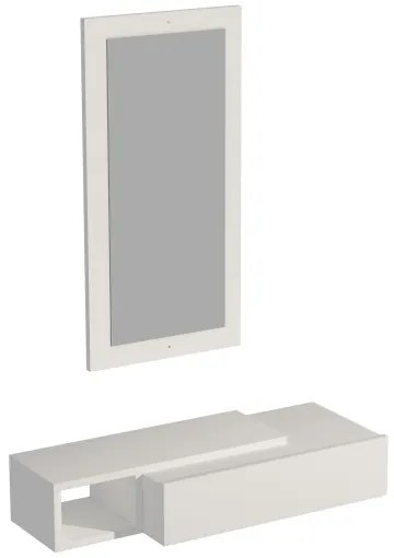 Mensola + specchio a parete VIEN bianco