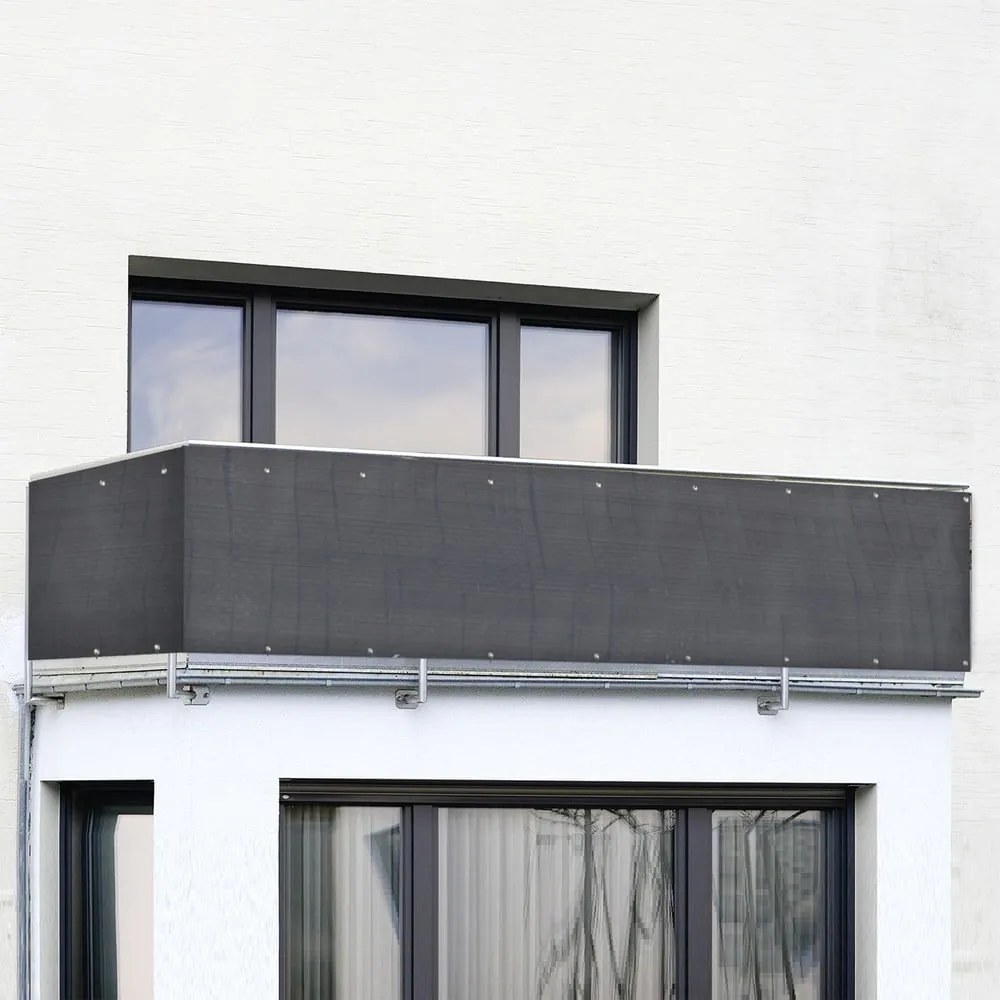 Schermo da balcone in plastica nera 500x85 cm - Maximex