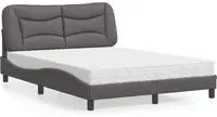 Letto con Materasso Grigio 140x190 cm in Similpelle 3208720