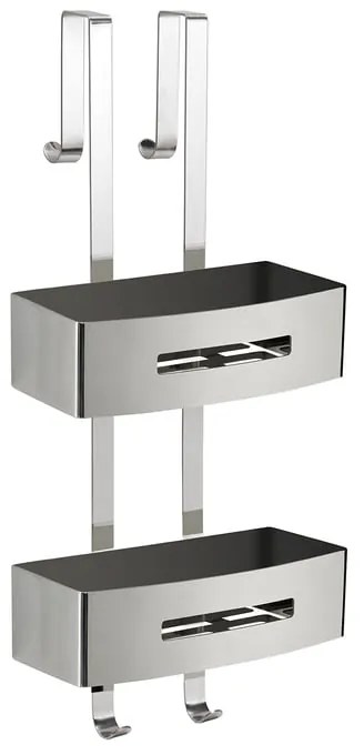 Organizer per doccia per parete e parete doccia NERVA PORTAOGG. DOCCIA RETT. DOPPIO LUC. inox