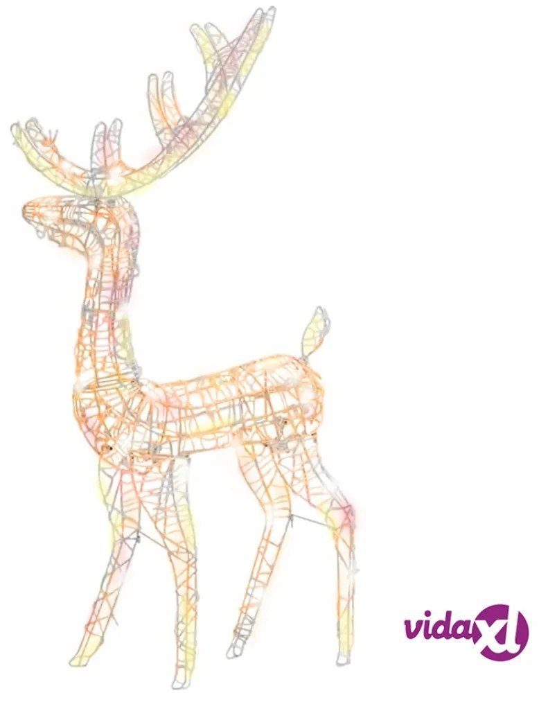 vidaXL Decorazione Natalizia Acrilico Renna 140 LED 120 cm Multicolore