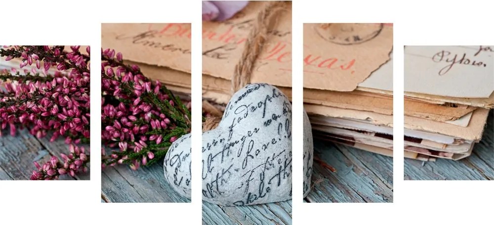 Quadri 5 pezzi – Lettere nostalgiche