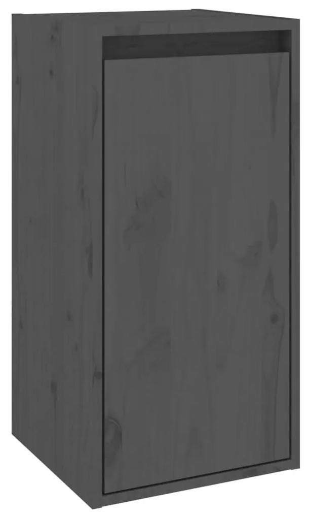Pensile grigio 30x30x60 cm in legno massello di pino