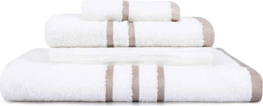 Asciugamani e teli da bagno in cotone bianco in un set di 4 pezzi Linda - Foutastic