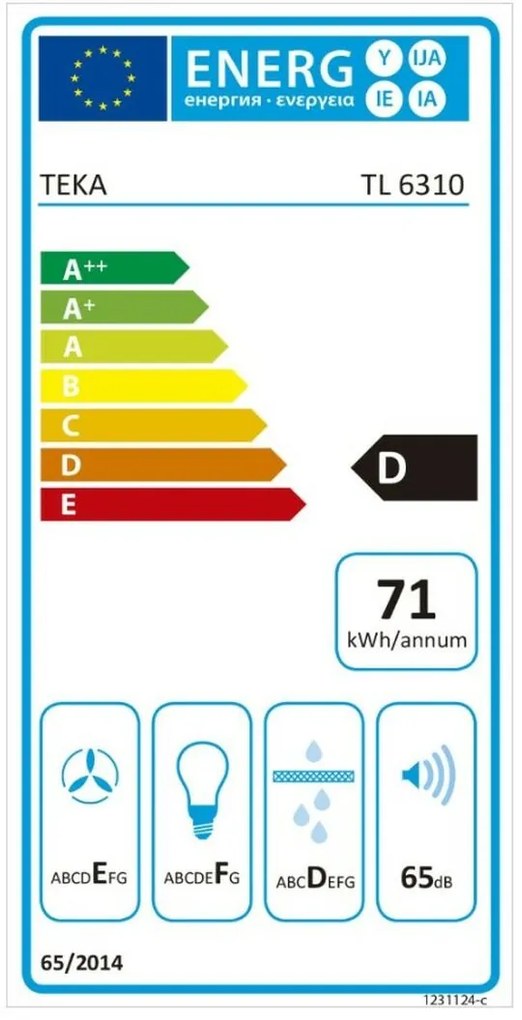 Cappa Classica Teka 60 cm 332 m3/h in Acciaio Inossidabile con Illuminazione LED