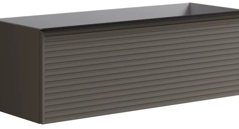 Mobile da bagno sotto lavabo Pixel stripes grigio laccato opaco L 120 x H 40 x P 45.5 cm 1 cassetto, lavabo non incluso
