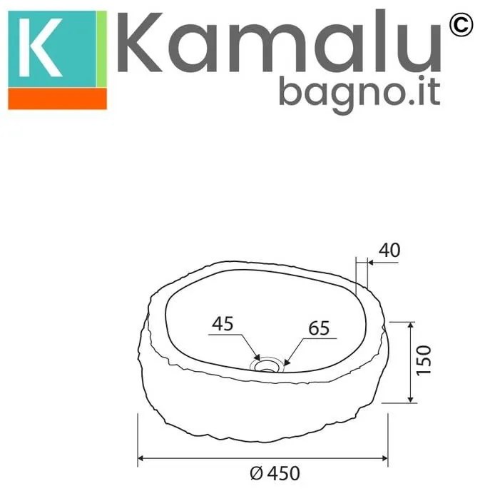 Kamalu - lavabo da appoggio in pietra di fiume grigia 40-45 cm | litos-river4