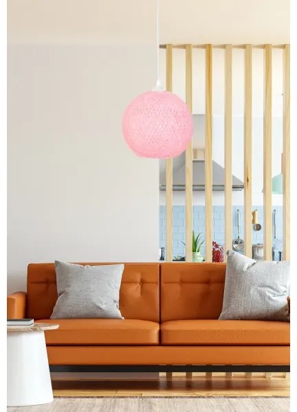 Lampadario su corda  JUTE 1xE27/60W/230V rosa