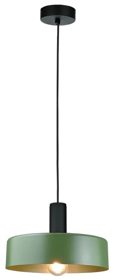Lampadario a sospensione con filo HAKI 1xE27/60W/230V verde/nero