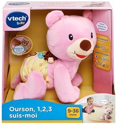 Peluche Vtech Baby Bear, 1,2,3 Follow Me Musicale Rosa