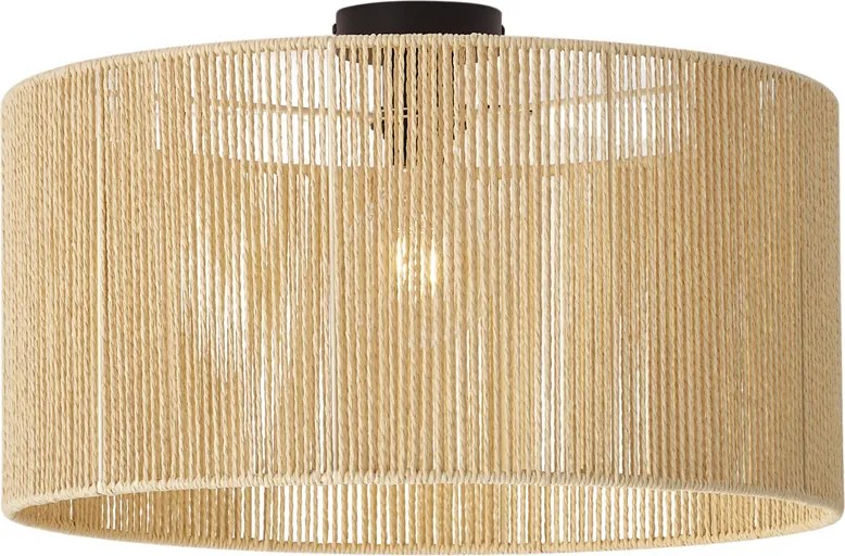 Plafoniera nera con paralume in carta beige 50/50/25 - Combi