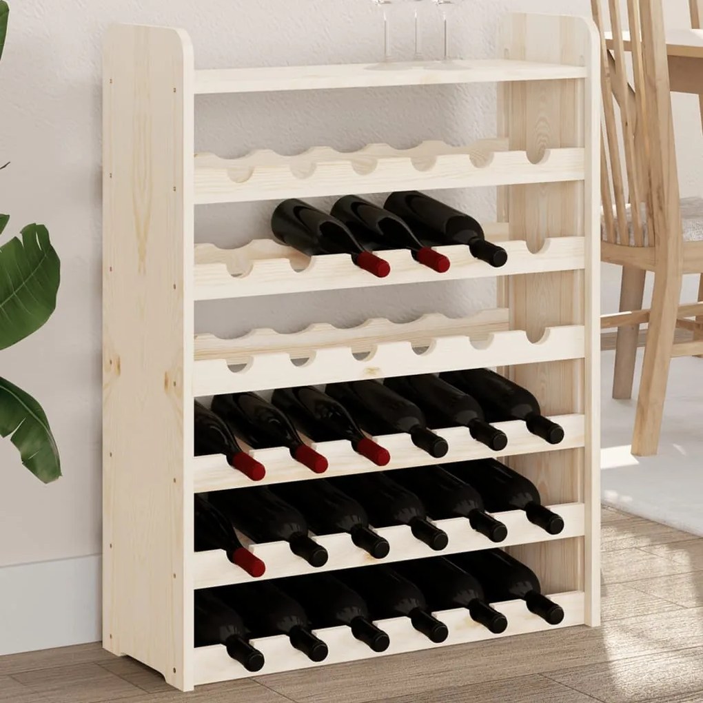 Portavini Pannello Superiore 67,5x25x87 Cm Legno Massello Pino /